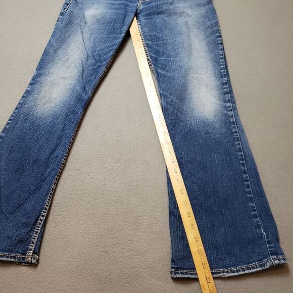 Silver Tuesday Jeans Low Rise Flared Leg Y2K Embroidered pockets Size 30 - Picture 14 of 15